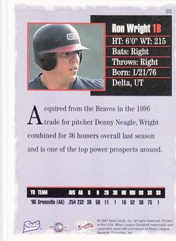 1997 Best #33 Ron Wright Back