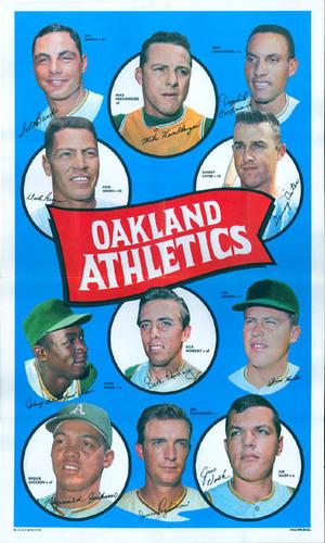 1969 Topps Team Posters #21 Oakland Athletics Front