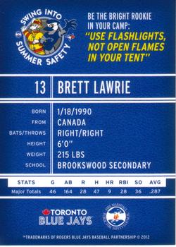 2012 Swing Into Summer Safety Toronto Blue Jays #NNO Brett Lawrie Back