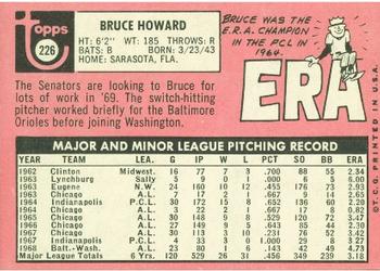 1969 Topps #226 Bruce Howard Back