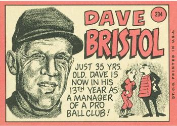 1969 Topps #234 Dave Bristol Back