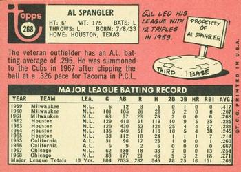 1969 Topps #268 Al Spangler Back
