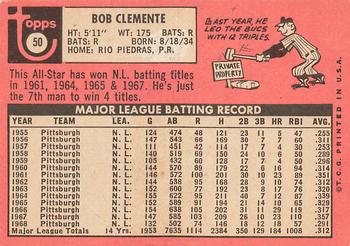 1969 Topps #50 Bob Clemente Back