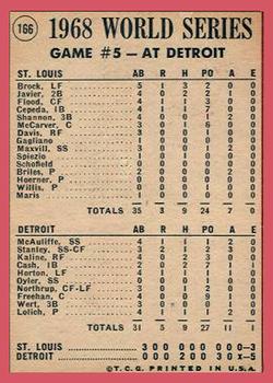1969 Topps #166 World Series Game #5 - Kaline's Key Hit Sparks Tiger Rally Back