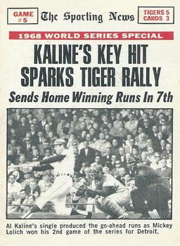 1969 Topps #166 World Series Game #5 - Kaline's Key Hit Sparks Tiger Rally Front