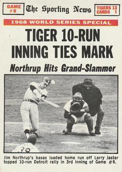 1969 Topps #167 World Series Game #6 - Tiger 10-Run Inning Ties Mark Front