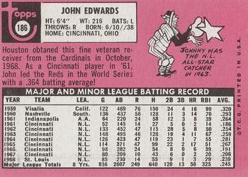 1969 Topps #186 John Edwards Back