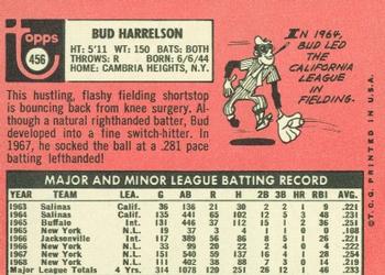 1969 Topps #456 Bud Harrelson Back