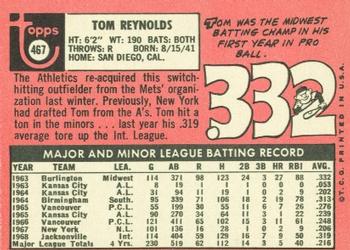 1969 Topps #467 Tom Reynolds Back