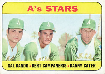 1969 Topps #556 A's Stars (Sal Bando / Bert Campaneris / Danny Cater) Front
