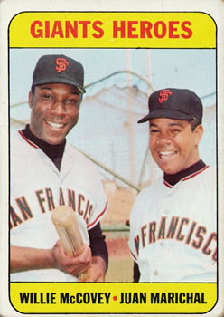 1969 Topps #572 Giants Heroes (Willie McCovey / Juan Marichal) Front