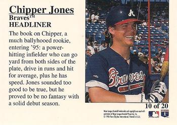 1996 Fleer Update - Headliners #10 Chipper Jones Back