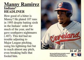 1996 Fleer Update - Headliners #16 Manny Ramirez Back