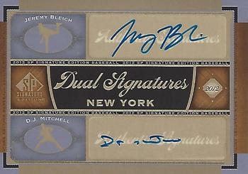 2012 SP Signature Edition - Dual Signatures #NYY22 Jeremy Bleich / D.J. Mitchell Front