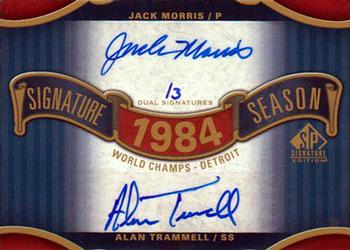 2012 SP Signature Edition - Signature Season Signatures Dual #SS2-84WS Jack Morris / Alan Trammell Front