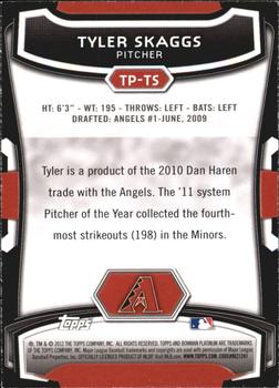 2012 Bowman Platinum - Top Prospects #TP-TS Tyler Skaggs Back