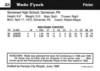 1990 Little Sun High School Prospects #23 Wade Fyock Back