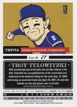 2012 Panini Triple Play #27 Troy Tulowitzki Back