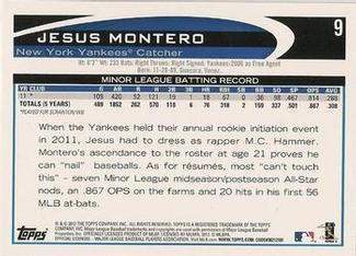 2012 Topps Mini #9 Jesus Montero Back