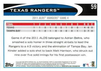 2012 Topps Mini #59 Texas Rangers Back