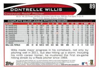 2012 Topps Mini #89 Dontrelle Willis Back