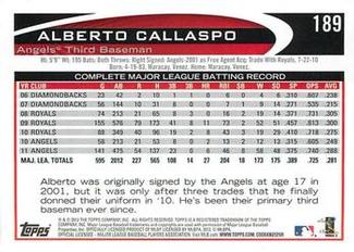 2012 Topps Mini #189 Alberto Callaspo Back