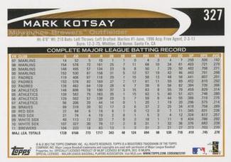 2012 Topps Mini #327 Mark Kotsay Back