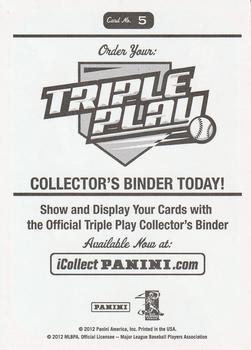 2012 Panini Triple Play - Stickers #5 Line Drive Back