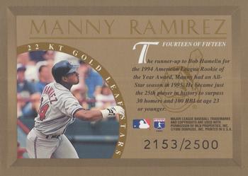 1996 Leaf - Gold Leaf Stars #14 Manny Ramirez Back
