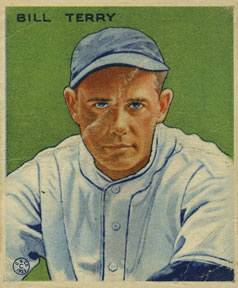 1933 Goudey (R319) #125 Bill Terry Front