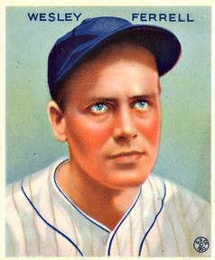 1933 Goudey (R319) #218 Wes Ferrell Front