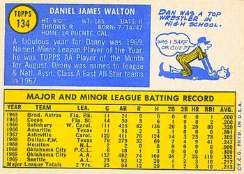 1970 Topps #134 Danny Walton Back