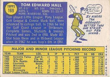 1970 Topps #169 Tom Hall Back