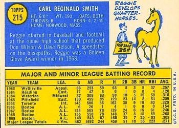 1970 Topps #215 Reggie Smith Back
