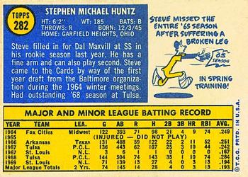 1970 Topps #282 Steve Huntz Back