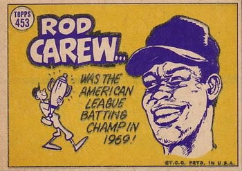 1970 Topps #453 Rod Carew Back