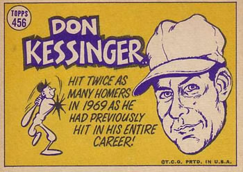 1970 Topps #456 Don Kessinger Back