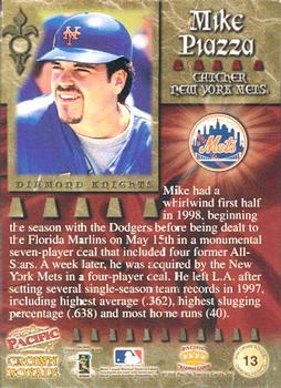 1998 Pacific Crown Royale - Diamond Knights #13 Mike Piazza Back