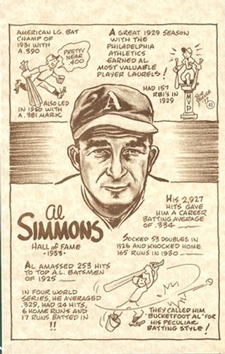 1977-81 Bob Parker Hall of Fame #43 Al Simmons Front