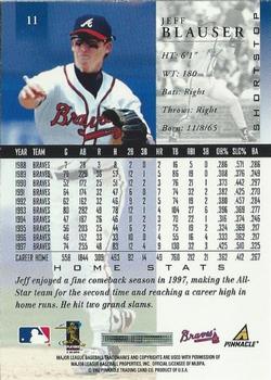 1998 Pinnacle - Home Stats #11 Jeff Blauser Back