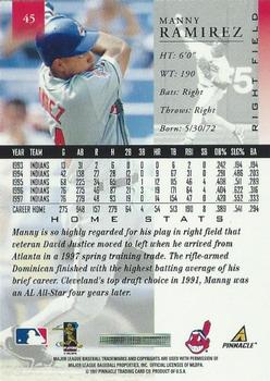1998 Pinnacle - Home Stats #45 Manny Ramirez Back