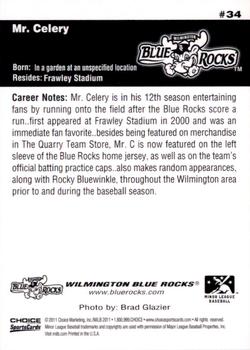 2011 Choice Wilmington Blue Rocks #34 Mr. Celery Back