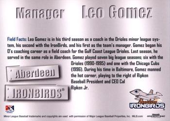 2011 Grandstand Aberdeen IronBirds #NNO Leo Gomez Back