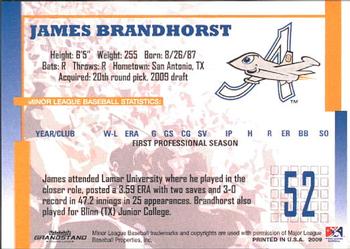 2009 Grandstand Aberdeen IronBirds #NNO James Brandhorst Back