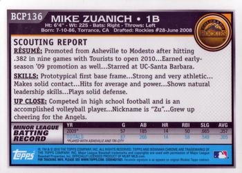 2010 Bowman Chrome - Prospects #BCP136 Mike Zuanich Back