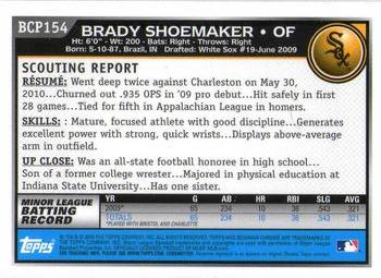 2010 Bowman Chrome - Prospects #BCP154 Brady Shoemaker Back