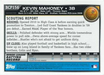 2010 Bowman Chrome - Prospects #BCP156 Kevin Mahoney Back