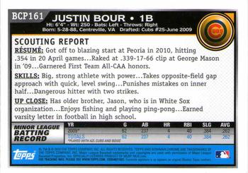 2010 Bowman Chrome - Prospects #BCP161 Justin Bour Back