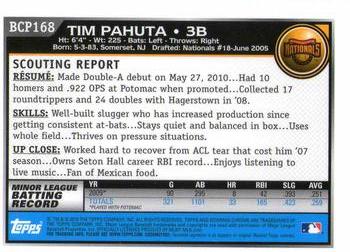 2010 Bowman Chrome - Prospects #BCP168 Tim Pahuta Back