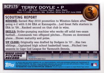 2010 Bowman Chrome - Prospects #BCP175 Terry Doyle Back